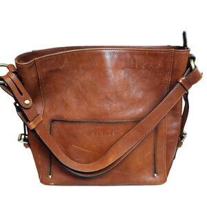 Banuce Full Grains Italian Vegetable Tanned Leather Convertible Hobo Purse